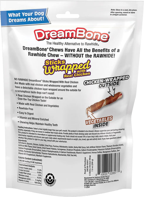 DreamBone Chicken-Wrapped Chews 8 Count, Rawhide-Free Chews for Large Dogs
