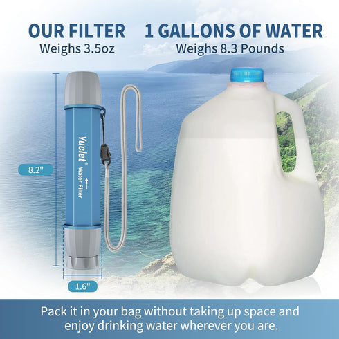 Water Filter Straw for Drinking Survival, Personal Purifying Straw for Hiking, Camping, Travel, Emergency Preparedness