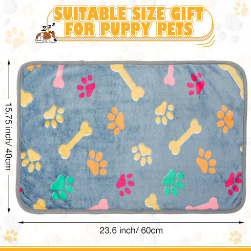 Chumia 18 Pcs Fleece Blanket for Puppy Dog Kitten Cat Pets, Cute Soft Warm Sleep Mat Cover (23 x 16 inch)
