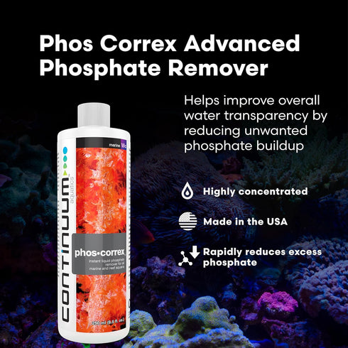 500 ml Continuum Aquatics Phos Correx Advanced Phosphate Remover for Reef & Marine Aquariums Enhances Water Clarity