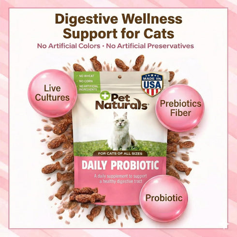 Immune 100 30 Count Pet Naturals Daily Probiotic Soft Chews for Cats, Digestive and Support Supplement, Million CFU Per