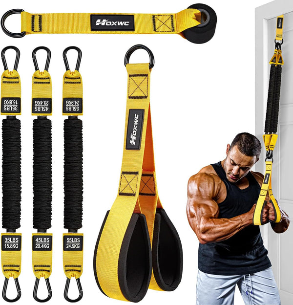 Home Gym Equipment Resistance Bands with Handles, Door Anchor, Tricep Rope Cable Attachment
