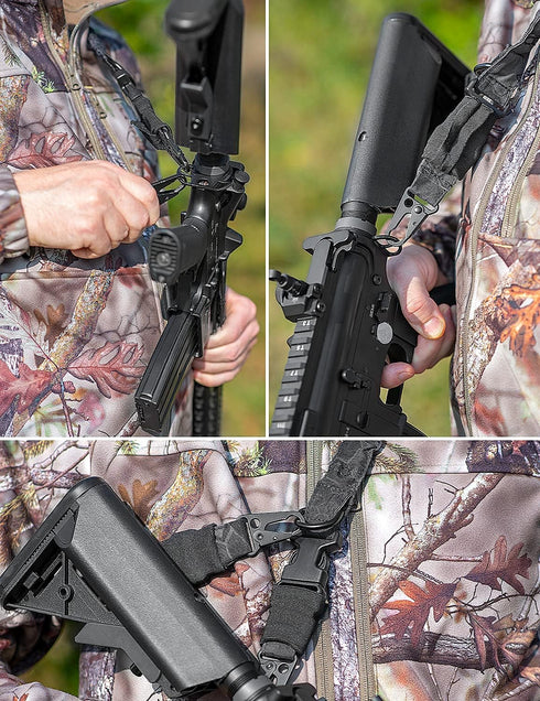 Two Point Sling Rifle Strap with Shoulder Pad, Adjustable Gun Sling with Gift Box