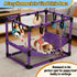 Bullro 8 Hammock Purple Puppy Play Gym with Hanging Toys, Dog Jungle Gym Indoor with and Funny Enrichment Toys, PVC