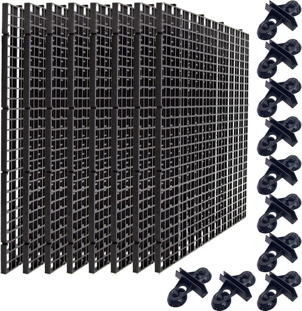 8 Pieces Fish Tank Divider with Sucker Clips, 30x30cm/11.8x11.8“ Aquarium Filter Bottom Partition