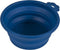 Doskocil 23369 Silicone Round Travel Bowl for Pets, 3-Cup, Navy Blue
