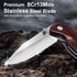 Wood Handle Pocket Knife, 2.9in 8Cr13MoV Stainless Steel Blade, EDC Knife for Hunting, Camping, Hiking, 6.5in