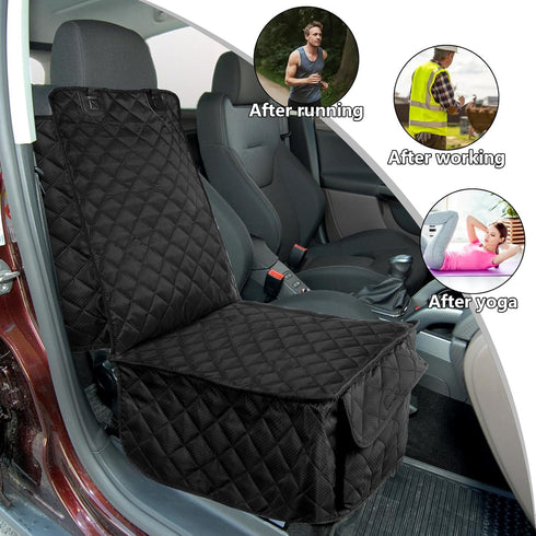 2 Pack Fasmov Front Dog Car Seat Cover, Full Protection Dog Car Seat Cover with Side Flaps, Nonslip Pet Seat Covers