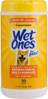 Wet Ones Multi-Purpose Dog Wipes with Aloe Vera, 50 Ct Cannister for All Dogs in Tropical Splash
