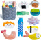 Nocciola 10 PCS Cute Stuffed Dog Toys, Plush Squeaky Toy for Small to Medium Dogs, Doggie Birthday Gifts with Bag
