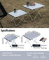Ultralight Silver Compact Folding Camping Table (Size S)