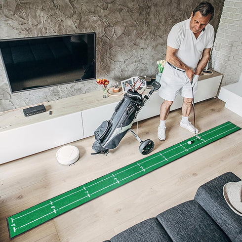 Golf Putting Mat for Indoor & Outdoor Professional Practice, Anti-Slip Backing, Distance Marker