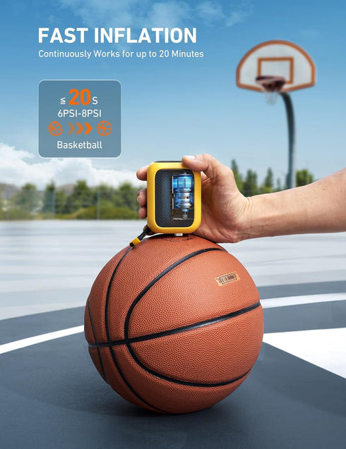 Preset AstroAI Portable Electric Ball Pump - Ultra Fast Inflation, with Digital LCD Display, Pressure with Ball Needle