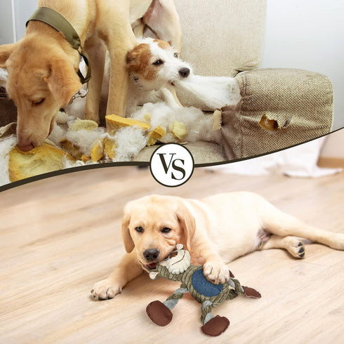 Dog Toys for Large Dogs - Plush Squeaky Medium & Small Toys - Funny Cute Stuffed Animals for Dog Birthday Presents