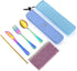 Travel Utensils Set, Reusable Camping Cutlery, Stainless Steel Flatware with Case, Knife/Fork/Spoon/Straw Included