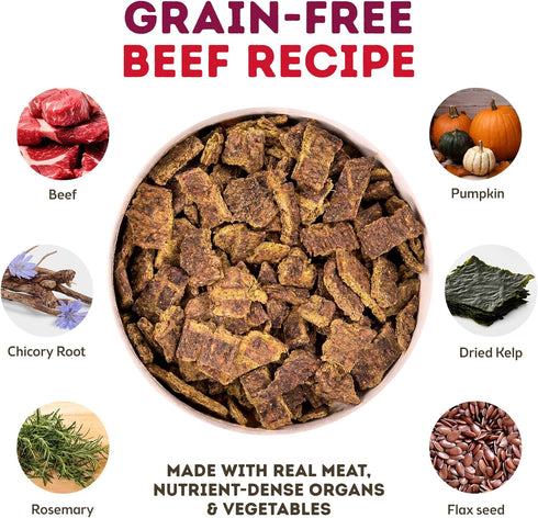 Only Natural Pet MaxMeat Holistic Air Dried Dry Dog Food, All Natural, High Protein, Grain Free, Beef with Pumpkin &