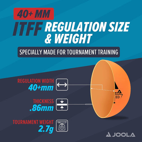 3 12, 60, 120 Pack 40+mm JOOLA Training Star Table Tennis Balls or - Regulation Bulk Ping Pong Balls for Competition