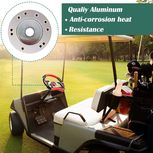Roykaw Golf Cart Steering Wheel Adapter Compatible with YAMAHA (Silver)