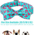 Dog Collars with Bow Tie - Green Flamingo Adjustable Collar for Small Medium Large Dogs, Boy & Girl Gift (L, Neck
