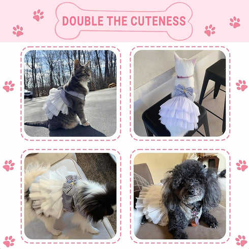 Fashion Pet Dog Dresses, Striped Mesh Puppy Clothes (Blue, X-Small)