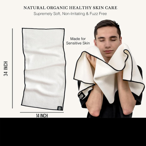 14 34 Premium Gym Towel Eco Organic Cotton Extra Soft Bamboo Viscose Face Sweat Cloth for Sensitive Skin Absorbent