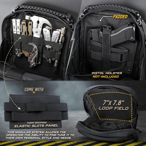 WYNEX Tactical Molle Admin Pouch, Utility EDC Organizer, Double Layer Design Medical EMT Attachment Bag