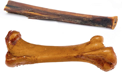 ROAM Pet Treats Boss-trich and XL Marrow Bone Pack of 2 for Large Dogs - Long Lasting Ostrich Dog Bones