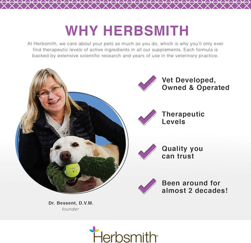 Herbsmith Calm Shen Herbal Blend for Dogs & Cats, Natural Anxiety Remedy, 75g Powder