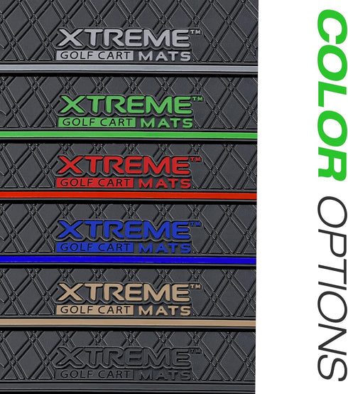 Xtreme Mats Golf Cart Cubby Inserts and Dash Mats Compatible with ICON/Advanced EV - RED Trim for Surface Protection