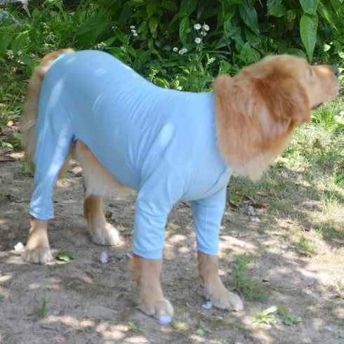 Lovelonglong Four Feet Dog Lightweight Pajamas, Pure Cotton Dog Jumpsuits for Large Medium Small Dogs (Lightblue S)
