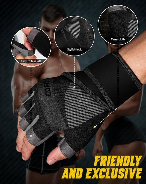 COFIT Breathable Workout Gloves, Antislip Weight Lifting Gym Gloves for Men Women, Superior Grip & Palm Protection