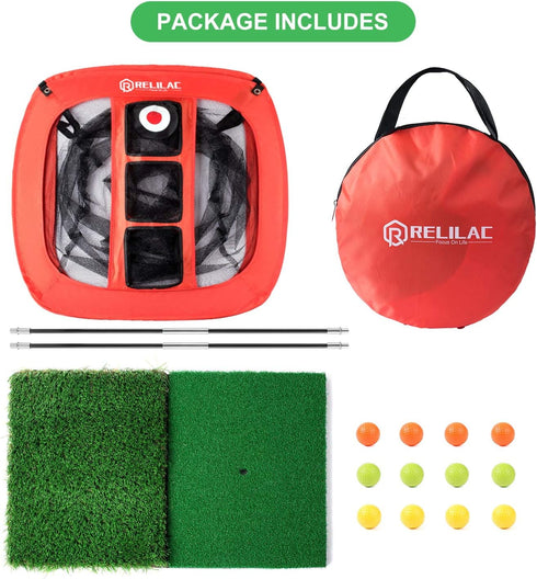 Pop Up Golf Chipping Net - Indoor/Outdoor Golfing Target Accessories for Backyard Accuracy and Swing Practice