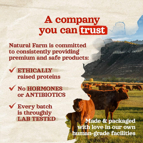 Natural Farm Odor-Free Bully Sticks (6 Inch, 15 Count) - 100% Beef Chews, Grass-Fed, Grain-Free Treats