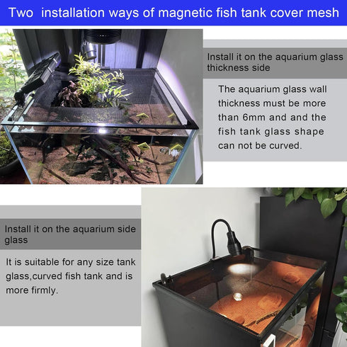 Magnetic Fish Tank Lid, Anti-Jumping Net Cover Mesh to Protect Fish from Jumping Out of Aquarium