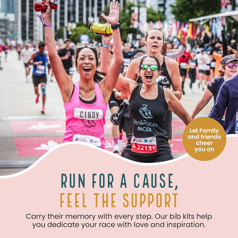 5Ks, This Run is Dedicated to Name Bib Kit Add-Your dedication Running Accessory for Marathons, Triathlons, Cycling