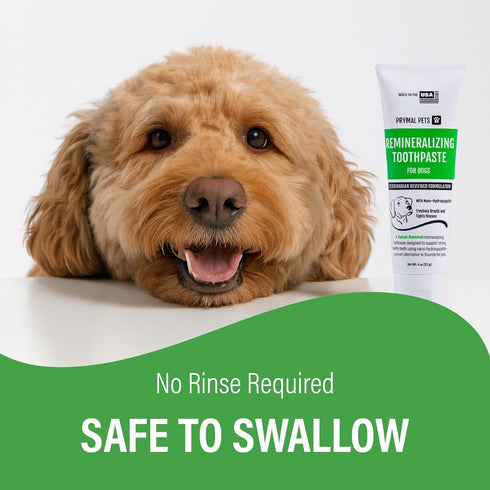 Prymal Pets (4 oz) Remineralizing Dog Toothpaste with Nano-Hydroxyapatite Bacon Flavor, Fluoride-Free & Safe