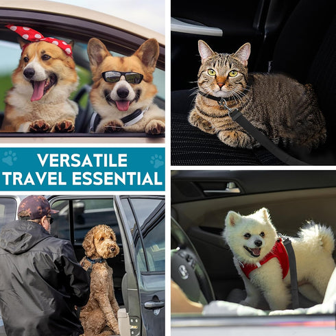 TYTDOUTER 2 Pack Adjustable Dog Seat Belt for Car, Pet Safety Belts for Vehicles, Heavy-Duty Nylon Puppy Harness