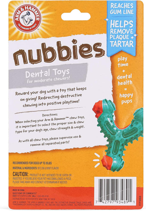 Arm & Hammer Nubbies Wishbone Dog Dental Toy, Best Chew Toy for Moderate Chewers, Chicken Flavor