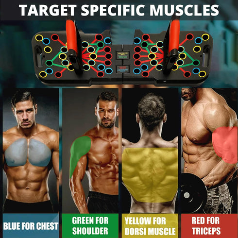 Push Up Board for Men & Women, 60 in 1 Foldable Pushup Board for Home Gym & Office, Multi-Functional Workout Equipment
