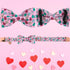 Valentine Dog Collar with Bow Tie, Cotton Pink Collar for Puppy Girl Boy Dog or Cat, XS, Neck 8-12in