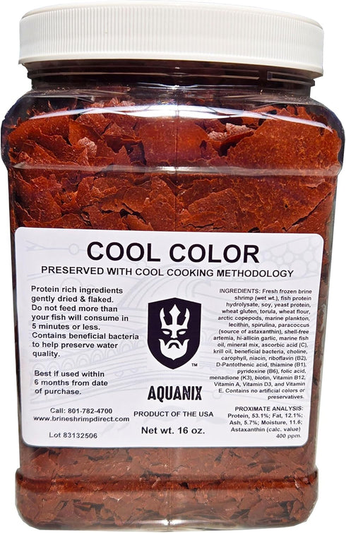 Cool Color Enhancing Tropical Fish Flake with Brine Shrimp, 16 oz