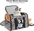 Petmolico Cat and Dog Carrier, Airline Approved Soft Travel Carrier with 3 Open Doors, Leopard