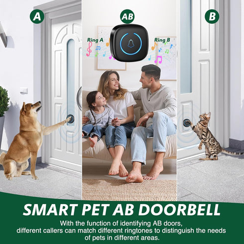 Yoiilifee 1000 IP65 60 (1Button) Dog Door Bell for Potty Training, Smart Wireless Doggie Doorbell to Go Outside, Feet