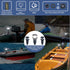 Kayak Battery Portable Navigation LED Lights with Multi-Adaptors, 3AA Battery Surface Mount Adhesive Base