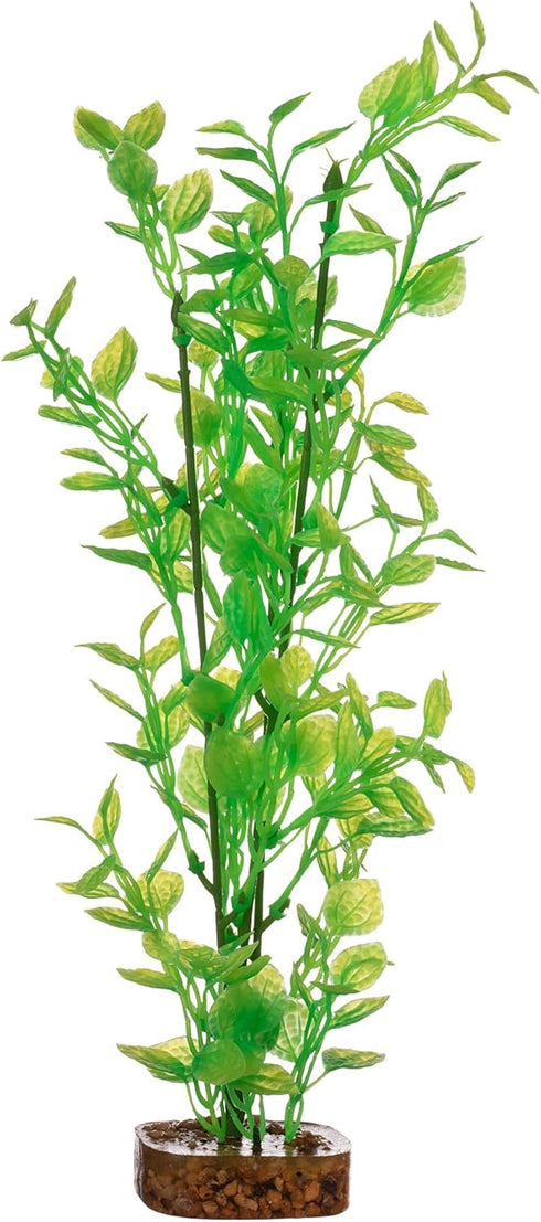 GloFish Plant Aquarium Décor, Large Green and Yellow, Fluorescent Under Blue LED Light