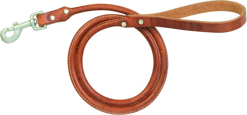 Harness Leather Rolled Dog Leash, 3/4" x 6'