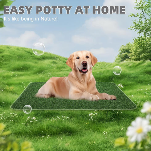 Tray,32"*38" KOOLTAIL Dog Grass Pad with Washable Pee Pads for Puppy Potty Soft Artificial Turf Multipurpose Reusable