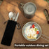 Hushee 6 Set Backpacking Set Pcs Titanium Flatware Knife Fork Spoon Ultralight Camping Spoon Fork Camping Utensil