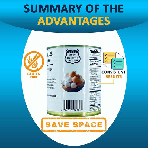 (10 Backpacking #2.5 (8 oz 18 Powdered Whole Eggs | Long Term Storage years shelf life) Emergency Supply | Hiking