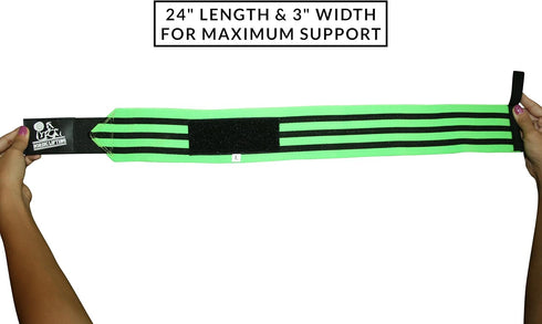 Nordic Lifting Wrist Wraps, Super Heavy Duty (1 Pair/2 Wraps), 24" Support for Weight Lifting and Cross Training